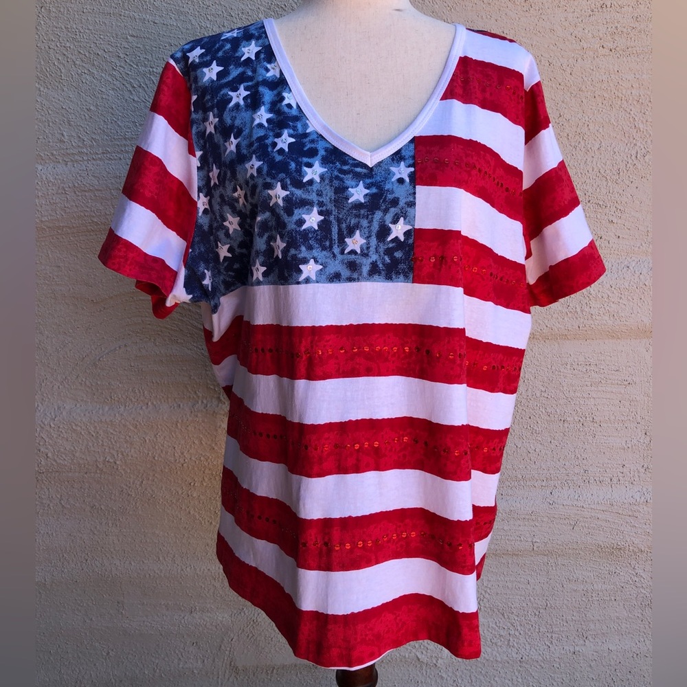 American Flag Red/White/Blue Stars & Stripes Shirt. Size- XXL